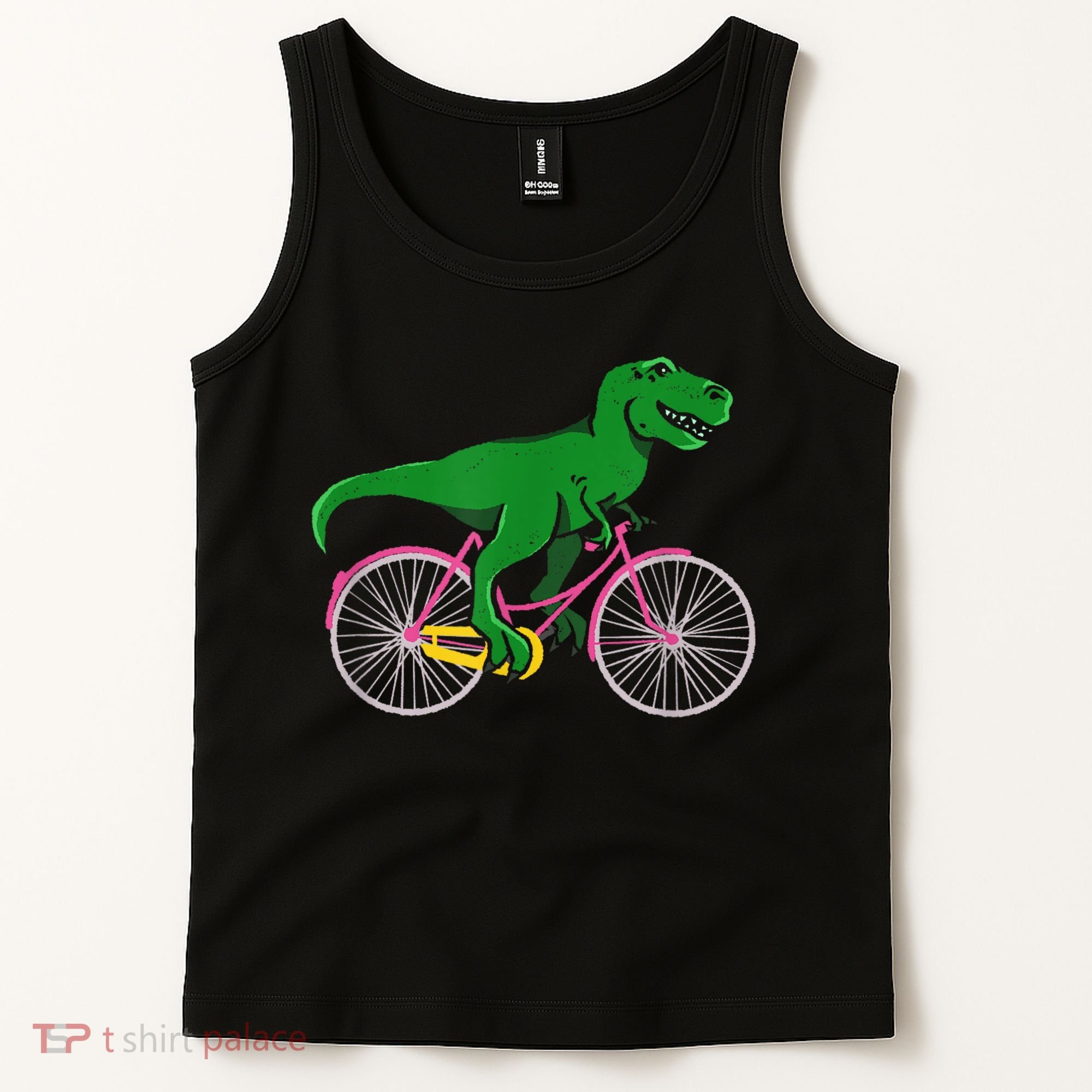 TRex Riding A Bike Funny Trex Dinosaur Bicycle Rider Tank Top