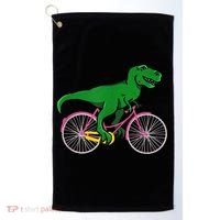 TRex Riding A Bike Funny Trex Dinosaur Bicycle Rider Golf Towel thumb 0