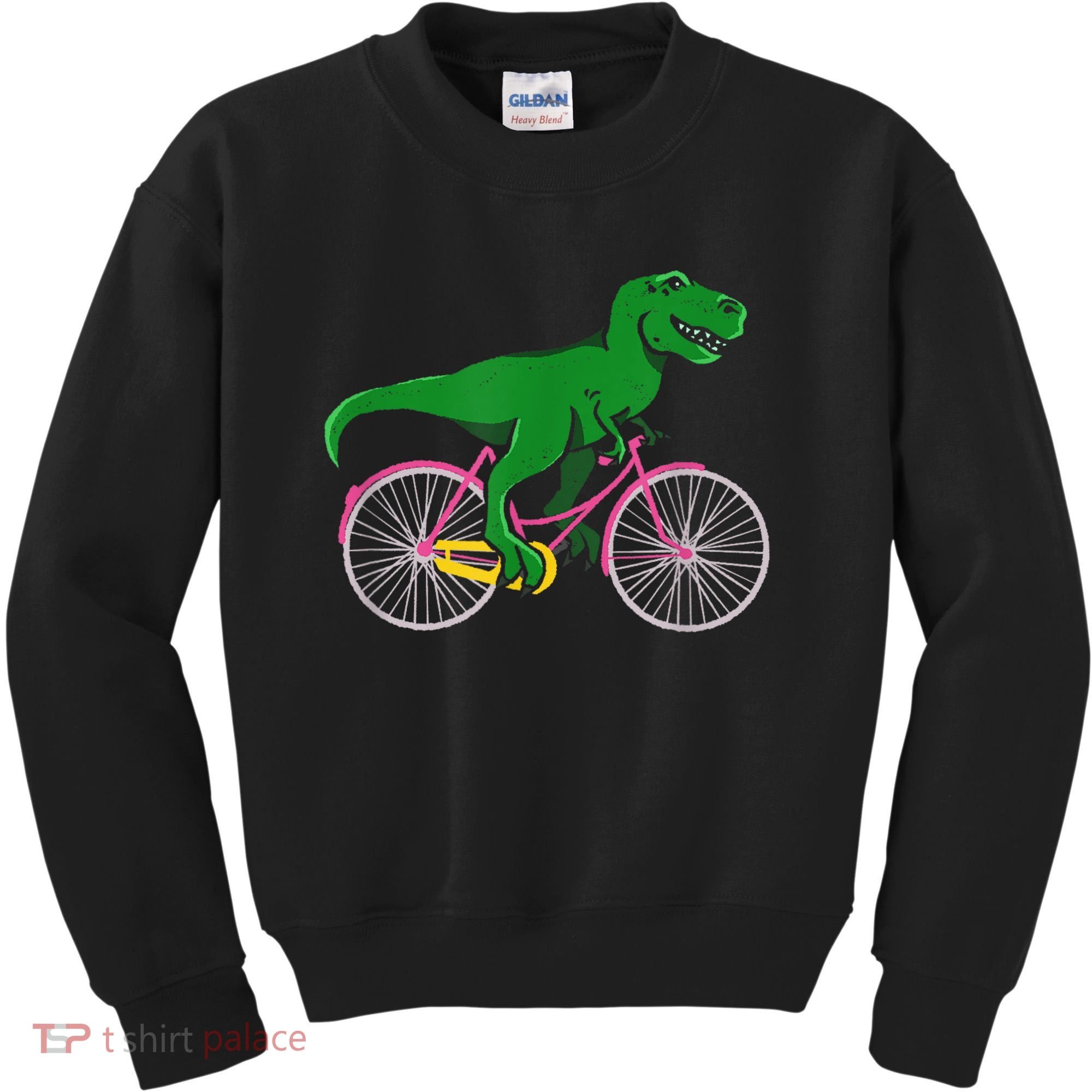 TRex Riding A Bike Funny Trex Dinosaur Bicycle Rider Kids Sweatshirt