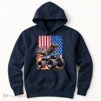 Trex Riding American Monster Truck Usa Flag Hoodie thumb 0