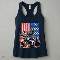 Trex Riding American Monster Truck Usa Flag Women's Tank Top thumb 3
