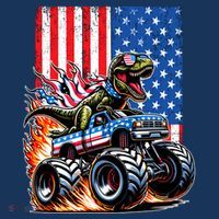 Trex Riding American Monster Truck Usa Flag Women's Tank Top thumb 5