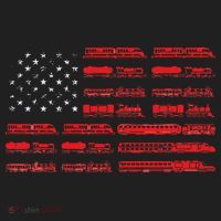 Train Railroad American Flag Cool Locomotive Lover Women's Sweatshirt thumb 2
