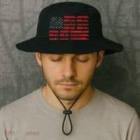 Train Railroad American Flag Cool Locomotive Lover Bucket Hat thumb 2