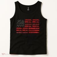 Train Railroad American Flag Cool Locomotive Lover Tank Top thumb 2