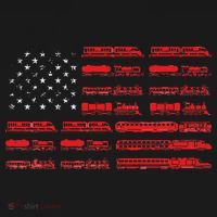 Train Railroad American Flag Cool Locomotive Lover Women's Long Sleeve Shirt thumb 2