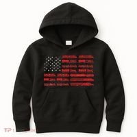 Train Railroad American Flag Cool Locomotive Lover Kids Hoodie thumb 0