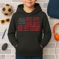 Train Railroad American Flag Cool Locomotive Lover Kids Hoodie thumb 2
