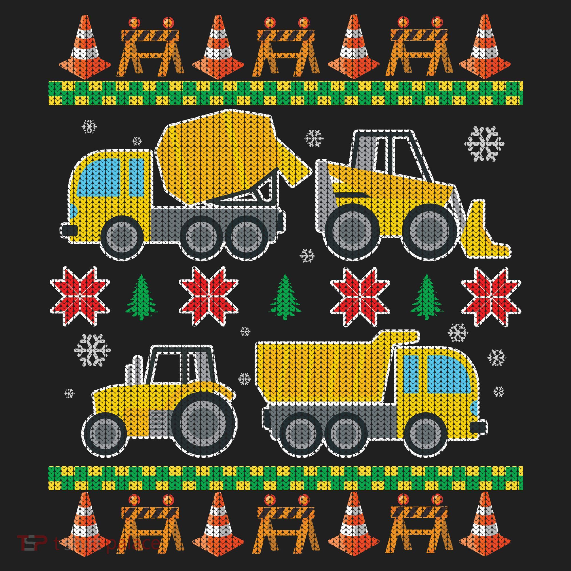 Tractors And Bulldozers Ugly Christmas Sweater Women's Sweatshirt