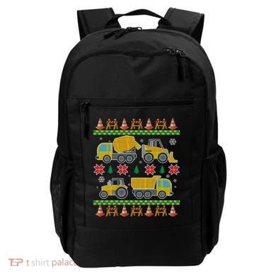 Tractors And Bulldozers Ugly Christmas Sweater Backpack