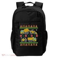 Tractors And Bulldozers Ugly Christmas Sweater Backpack thumb 0
