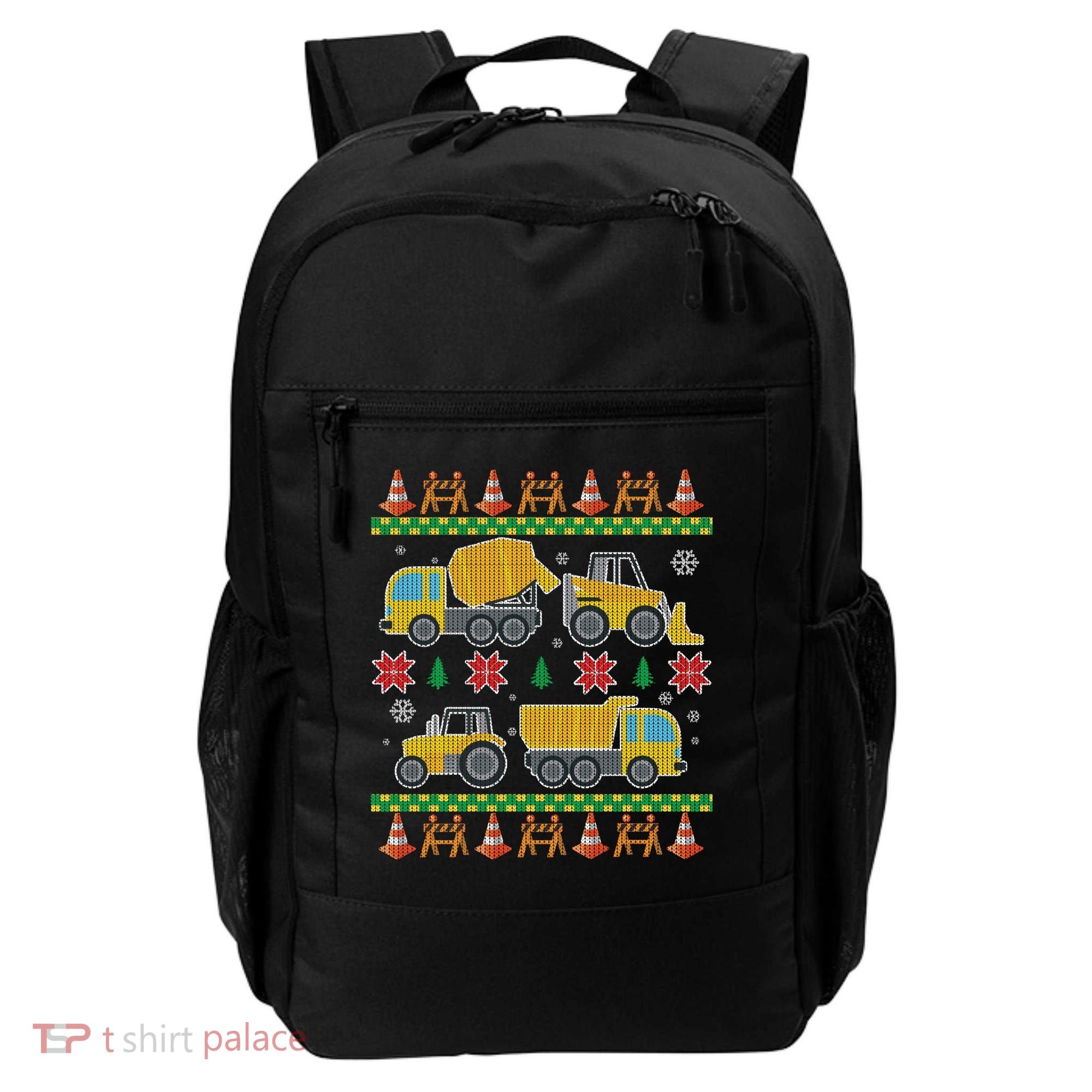 Tractors And Bulldozers Ugly Christmas Sweater Backpack