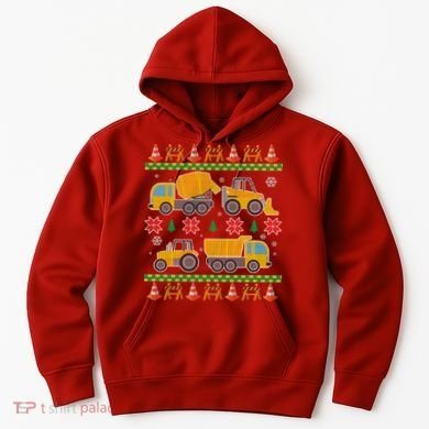 Tractors And Bulldozers Ugly Christmas Sweater Hoodie