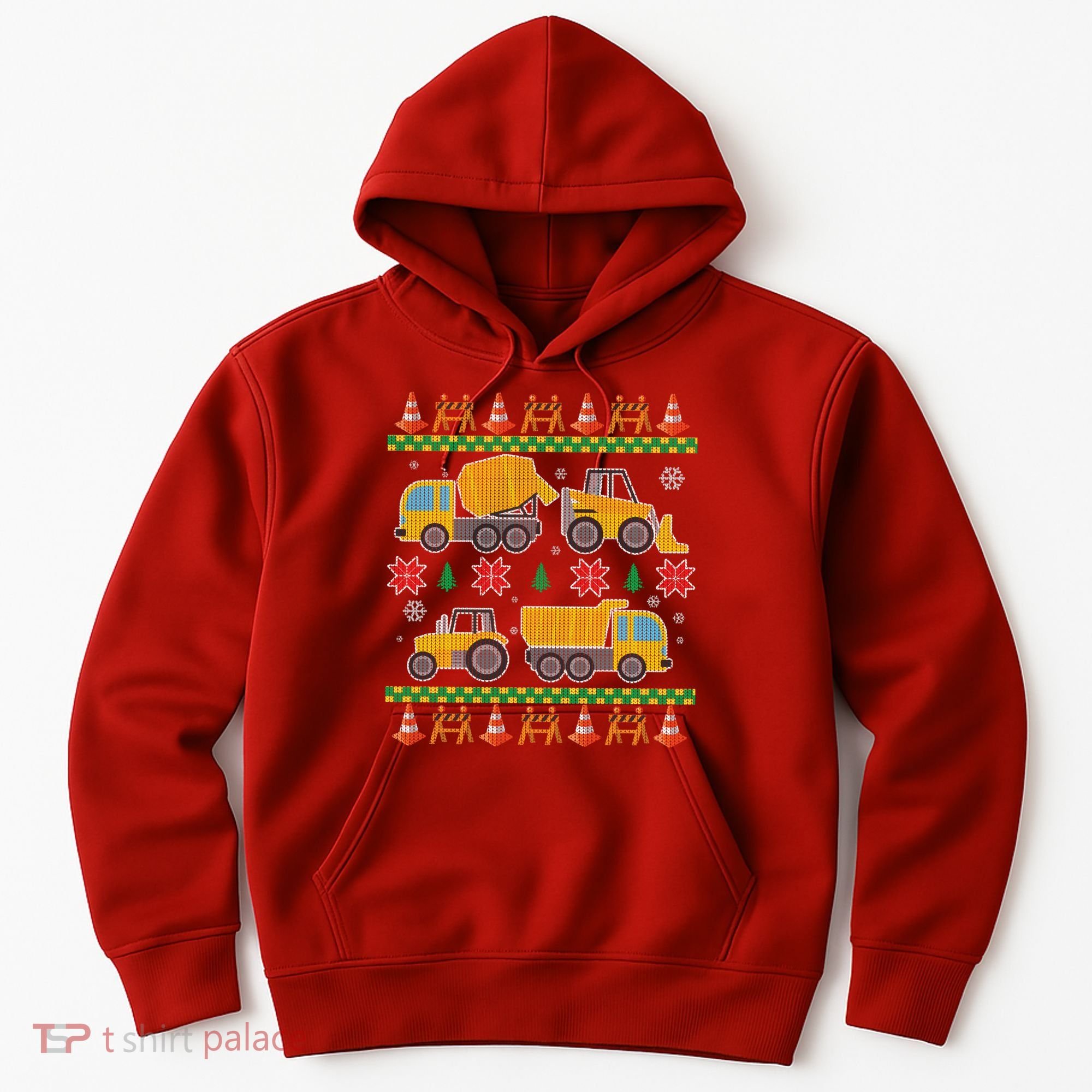 Tractors And Bulldozers Ugly Christmas Sweater Hoodie
