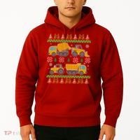 Tractors And Bulldozers Ugly Christmas Sweater Hoodie thumb 2
