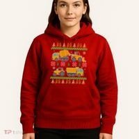 Tractors And Bulldozers Ugly Christmas Sweater Hoodie thumb 5