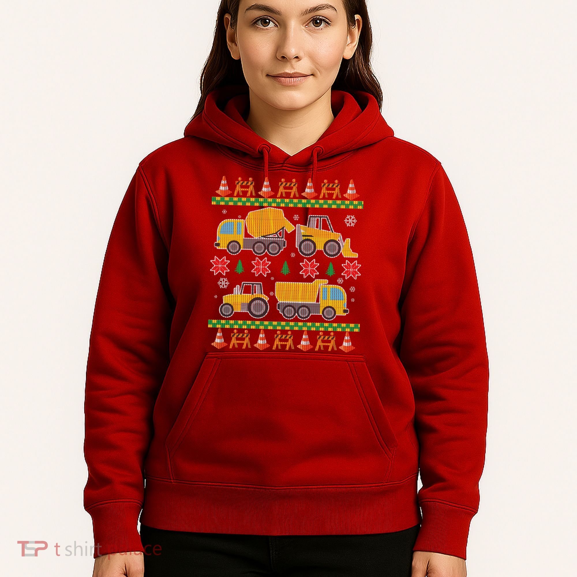Tractors And Bulldozers Ugly Christmas Sweater Hoodie