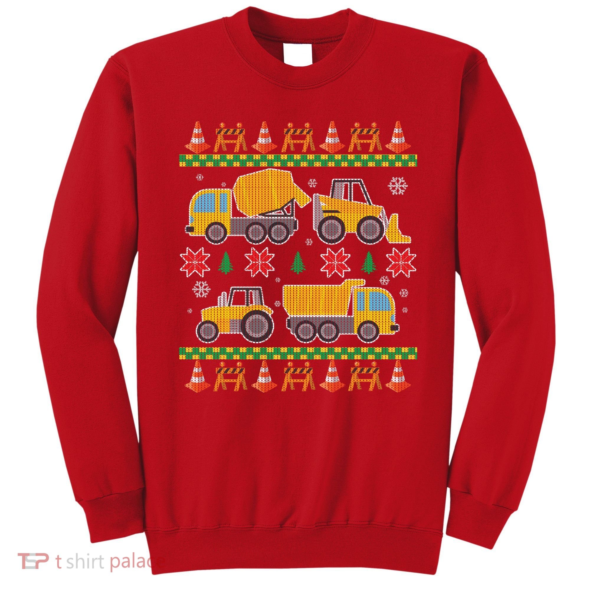 Tractors And Bulldozers Ugly Christmas Sweater Sweatshirt