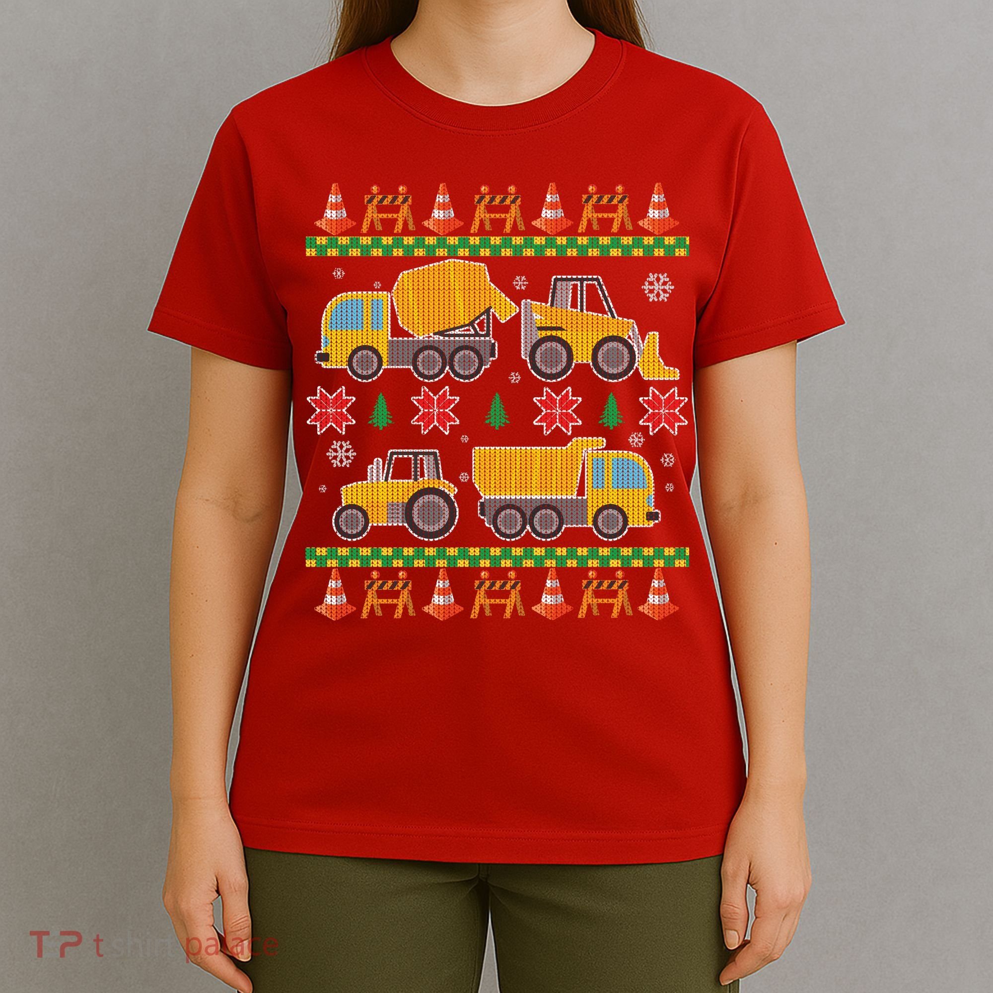 Tractors And Bulldozers Ugly Christmas Sweater T-Shirt