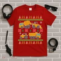 Tractors And Bulldozers Ugly Christmas Sweater T-Shirt thumb 5