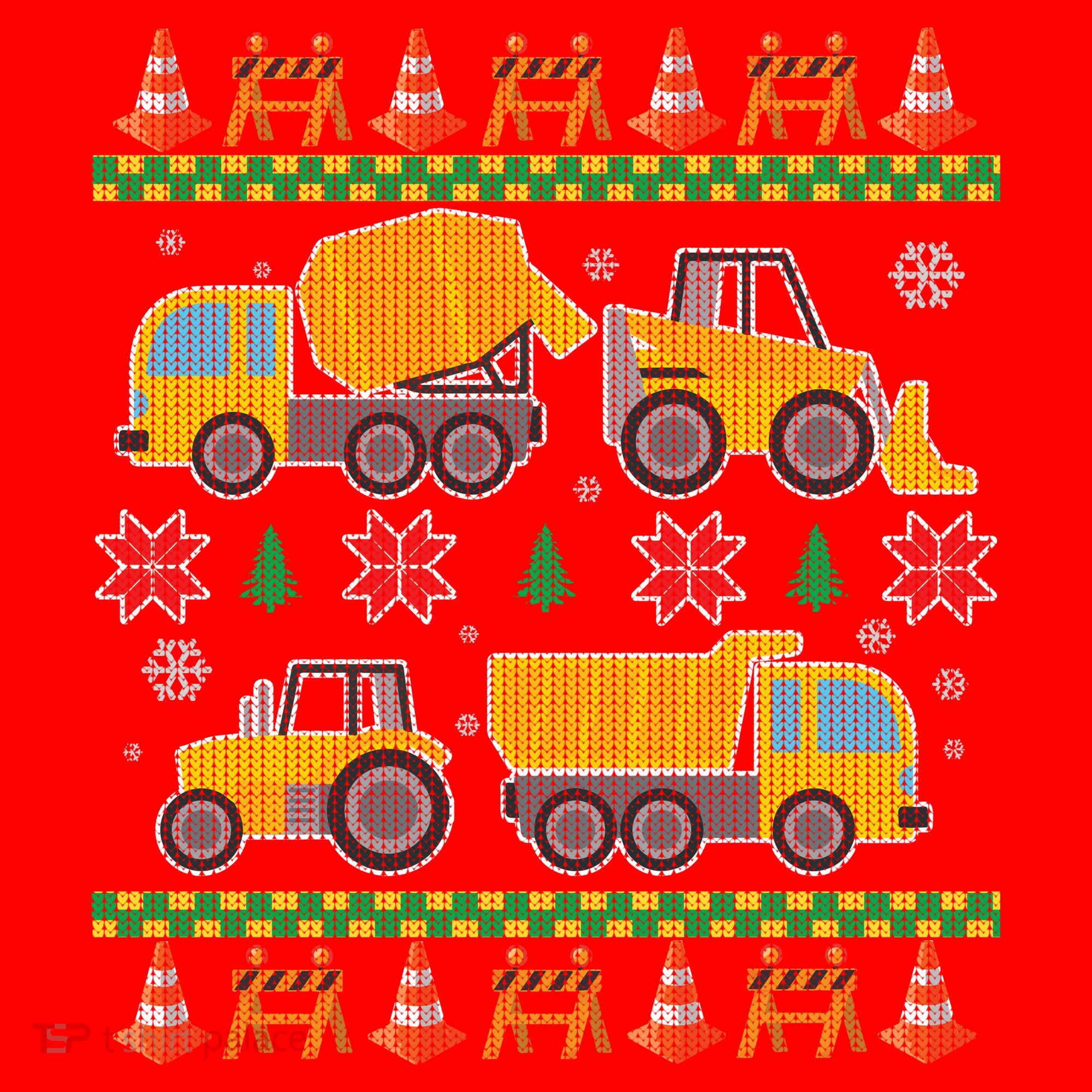 Tractors And Bulldozers Ugly Christmas Sweater T-Shirt