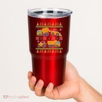Tractors And Bulldozers Ugly Christmas Sweater Tumbler thumb 2
