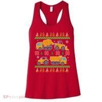 Tractors And Bulldozers Ugly Christmas Sweater Women's Tank Top thumb 0