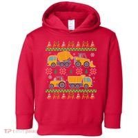 Tractors And Bulldozers Ugly Christmas Sweater Toddler Hoodie thumb 0