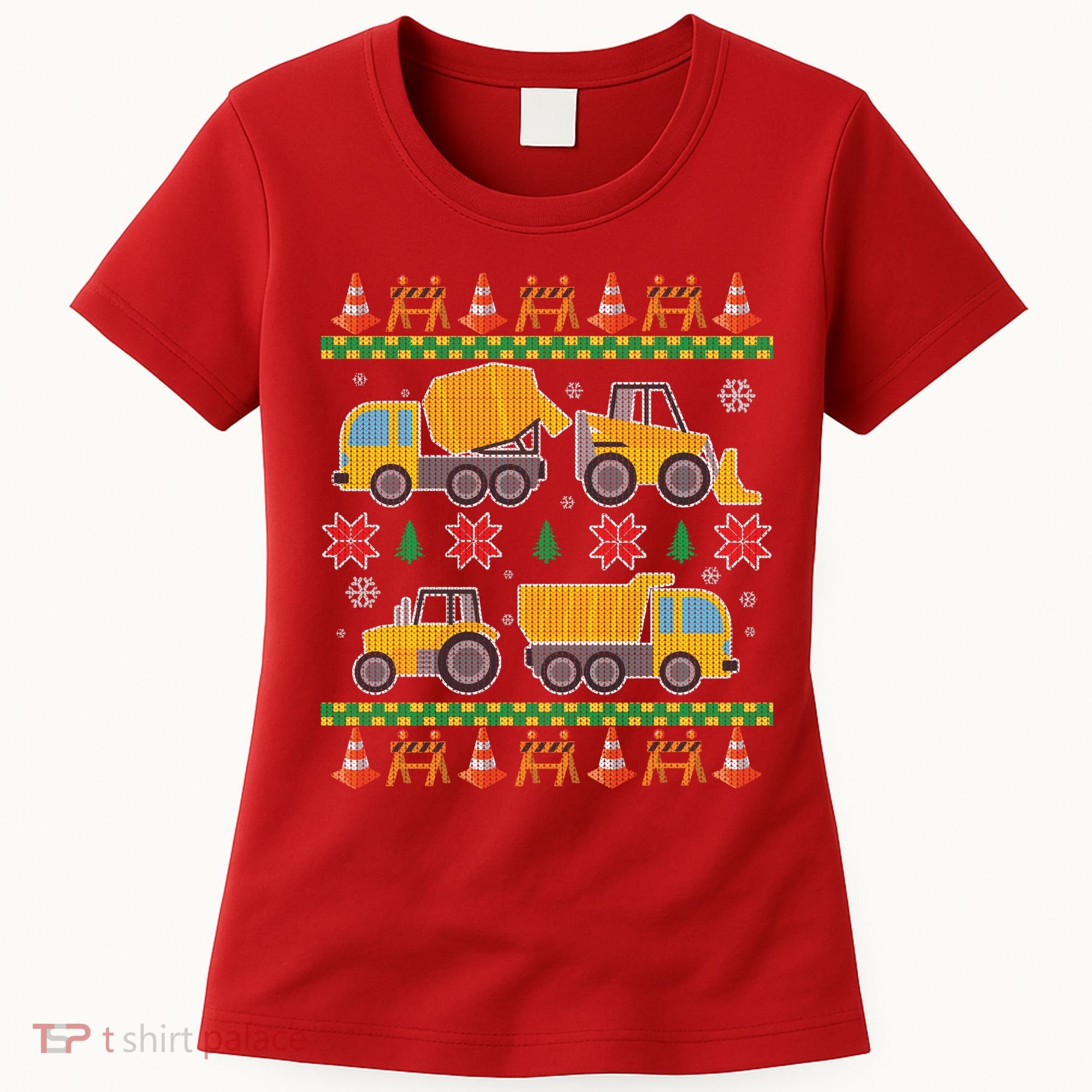 Tractors And Bulldozers Ugly Christmas Sweater Women's T-Shirt