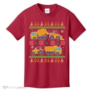 Tractors And Bulldozers Ugly Christmas Sweater Kids T-Shirt