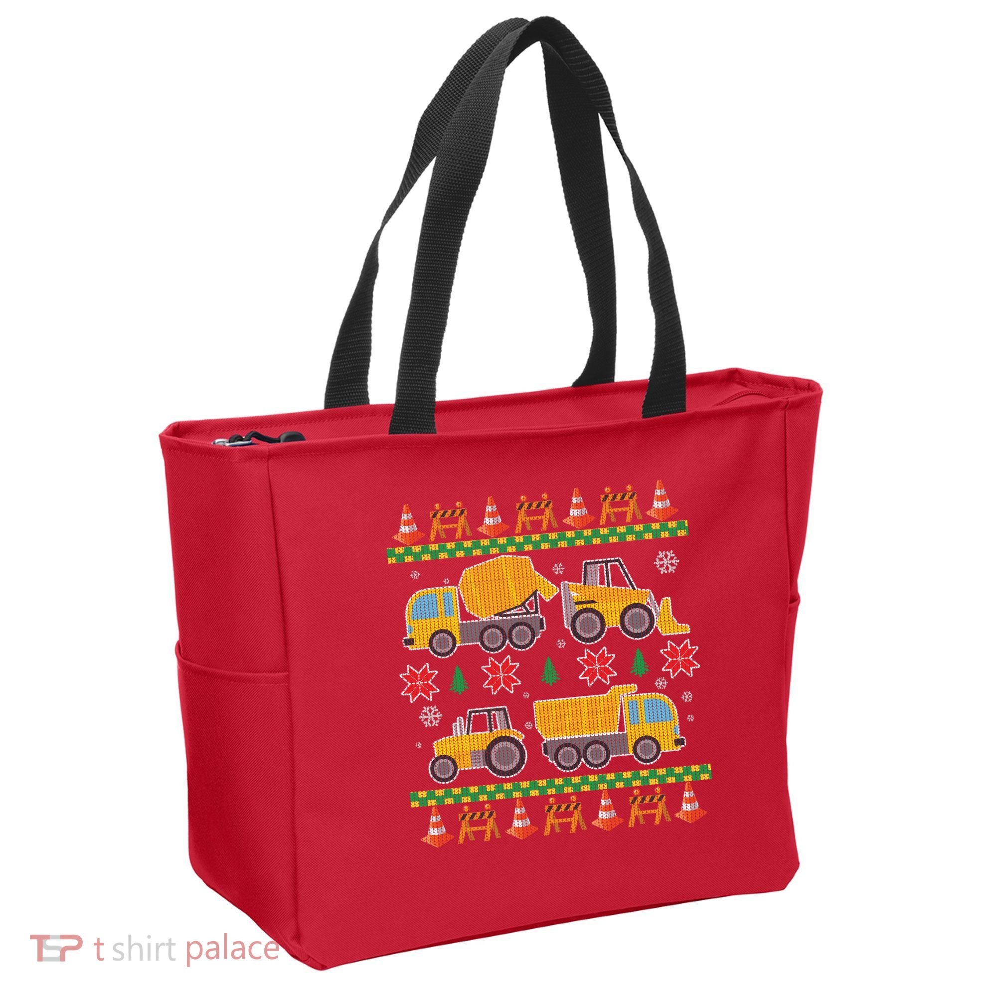 Tractors And Bulldozers Ugly Christmas Sweater Tote Bag