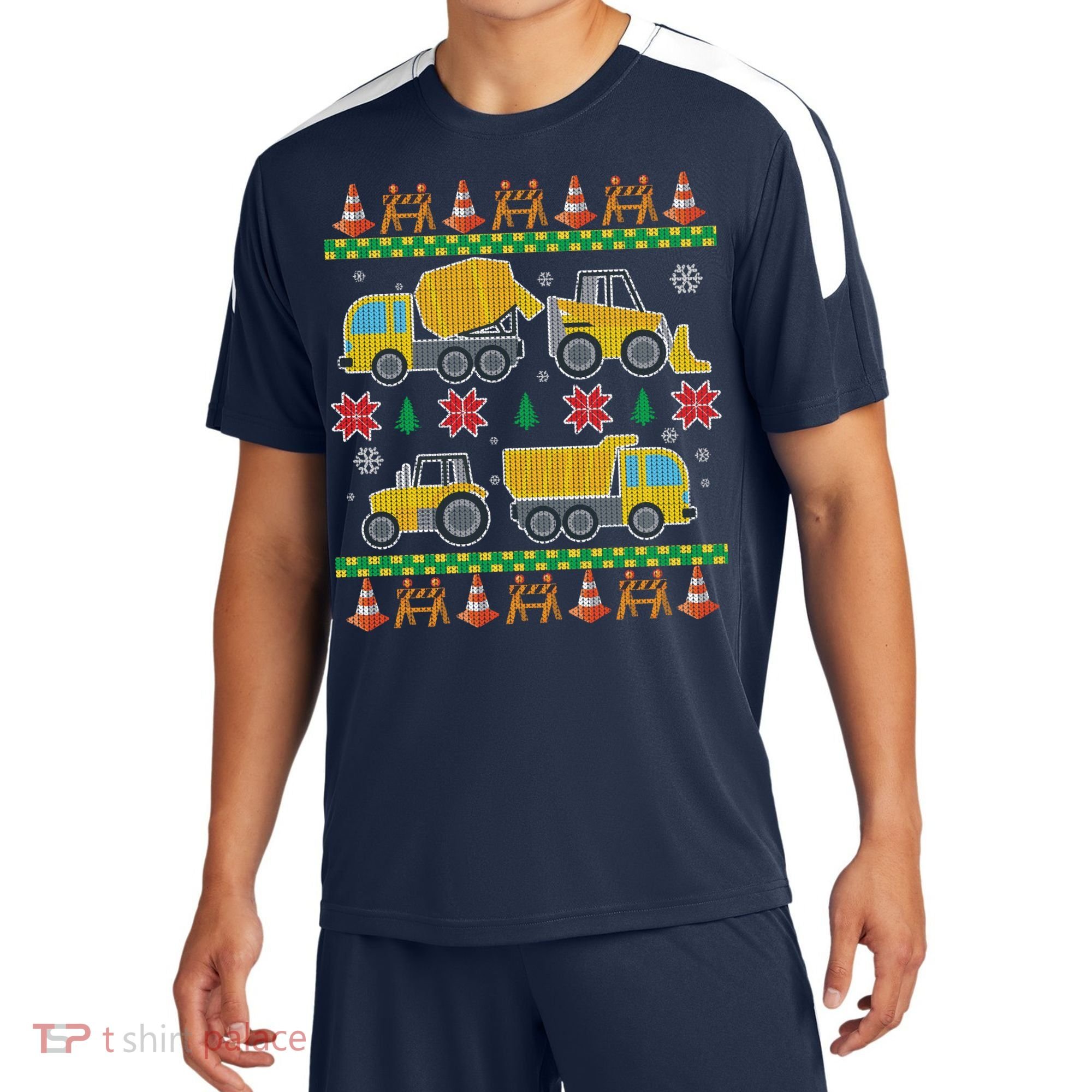 Tractors And Bulldozers Ugly Christmas Sweater Sport-Tek Competitor United Soccer Jersey