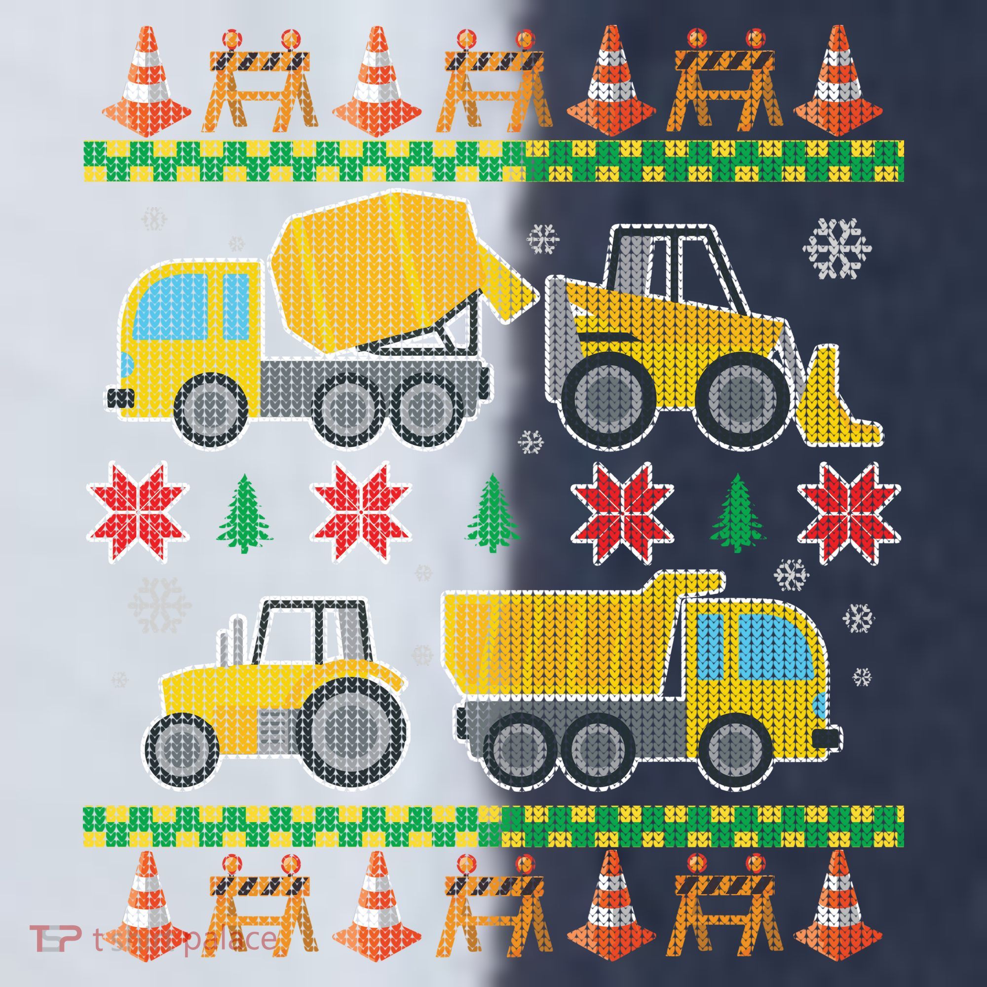 Tractors And Bulldozers Ugly Christmas Sweater Sport-Tek Competitor United Soccer Jersey