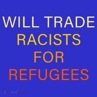 Trade Racists For Refugees Simple Logo Long Sleeve Shirt thumb 2