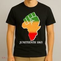 Traditional African Colors Protest Fist Juneteenth T-Shirt thumb 3