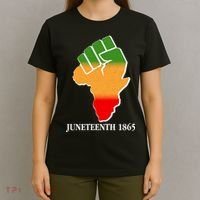 Traditional African Colors Protest Fist Juneteenth T-Shirt thumb 4