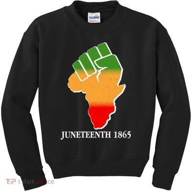 Traditional African Colors Protest Fist Juneteenth Kids Sweatshirt