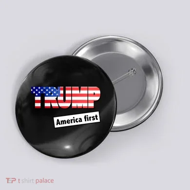 America First Donald Trump Button