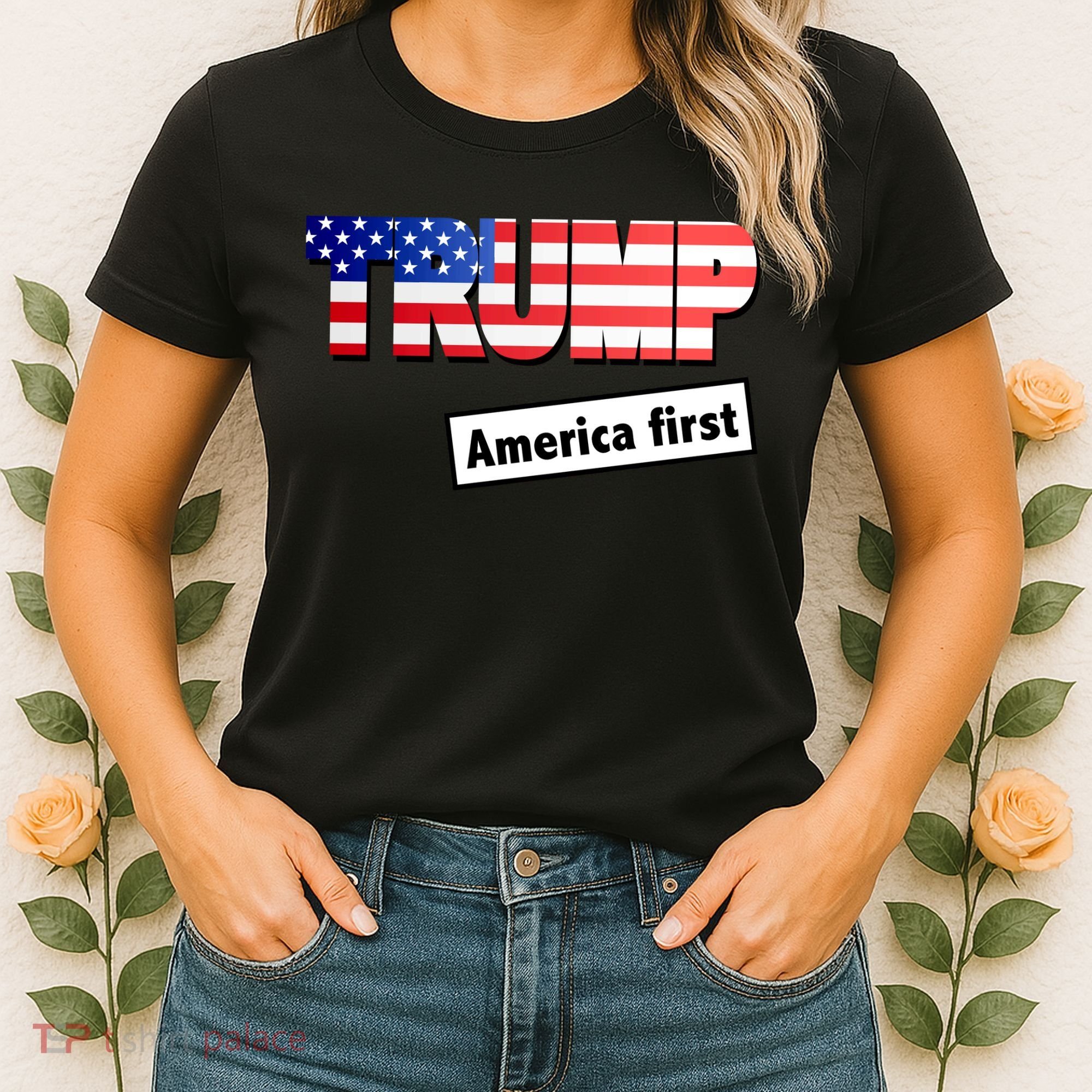 America First Donald Trump Women's T-Shirt