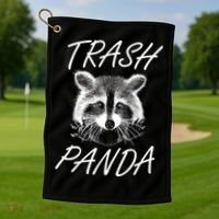Trash Panda Funny Raccoon Golf Towel thumb 1