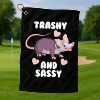 Trashy And Sassy Golf Towel thumb 1