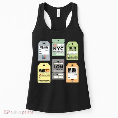 Travel Luggage Tags Women's Tank Top