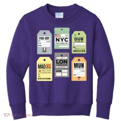 Travel Luggage Tags Kids Sweatshirt