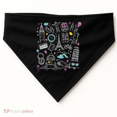 Travel The World Cute USA-Made Doggie Bandana