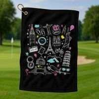 Travel The World Cute Golf Towel thumb 1