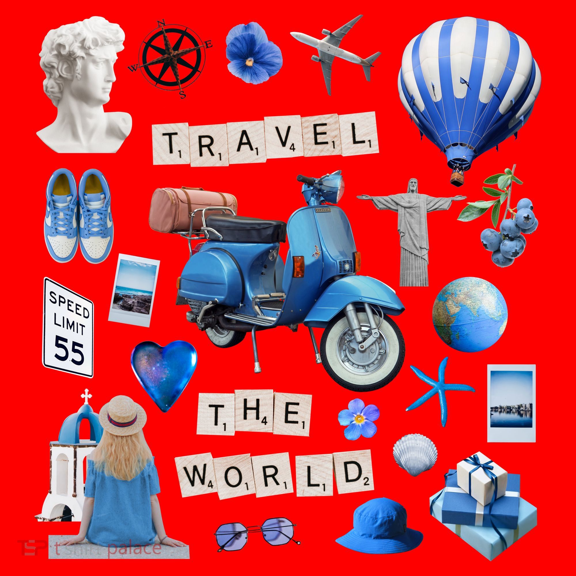 Travel The World Tourist Santa Hat
