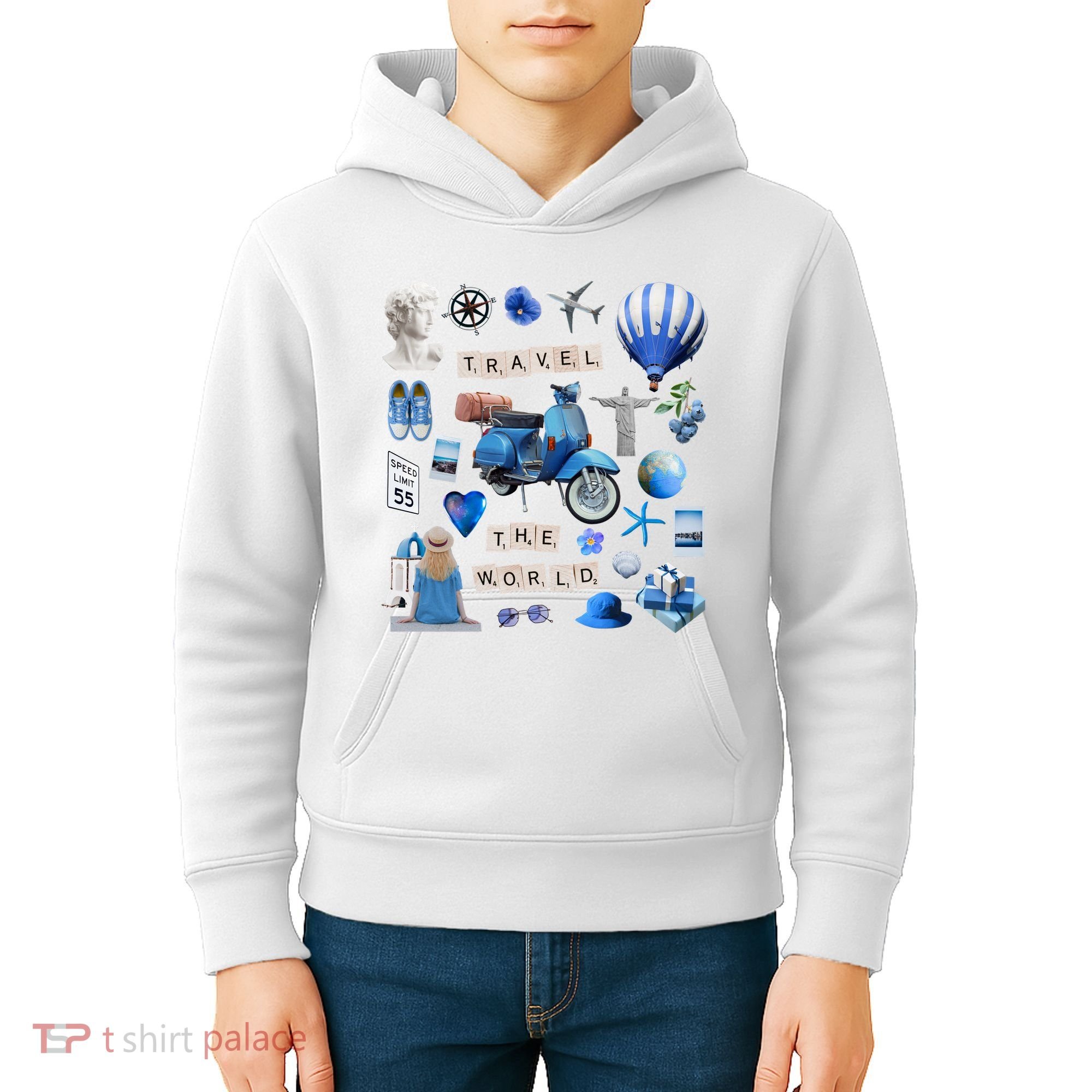 Travel The World Tourist Kids Hoodie