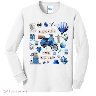 Travel The World Tourist Kids Long Sleeve Shirt