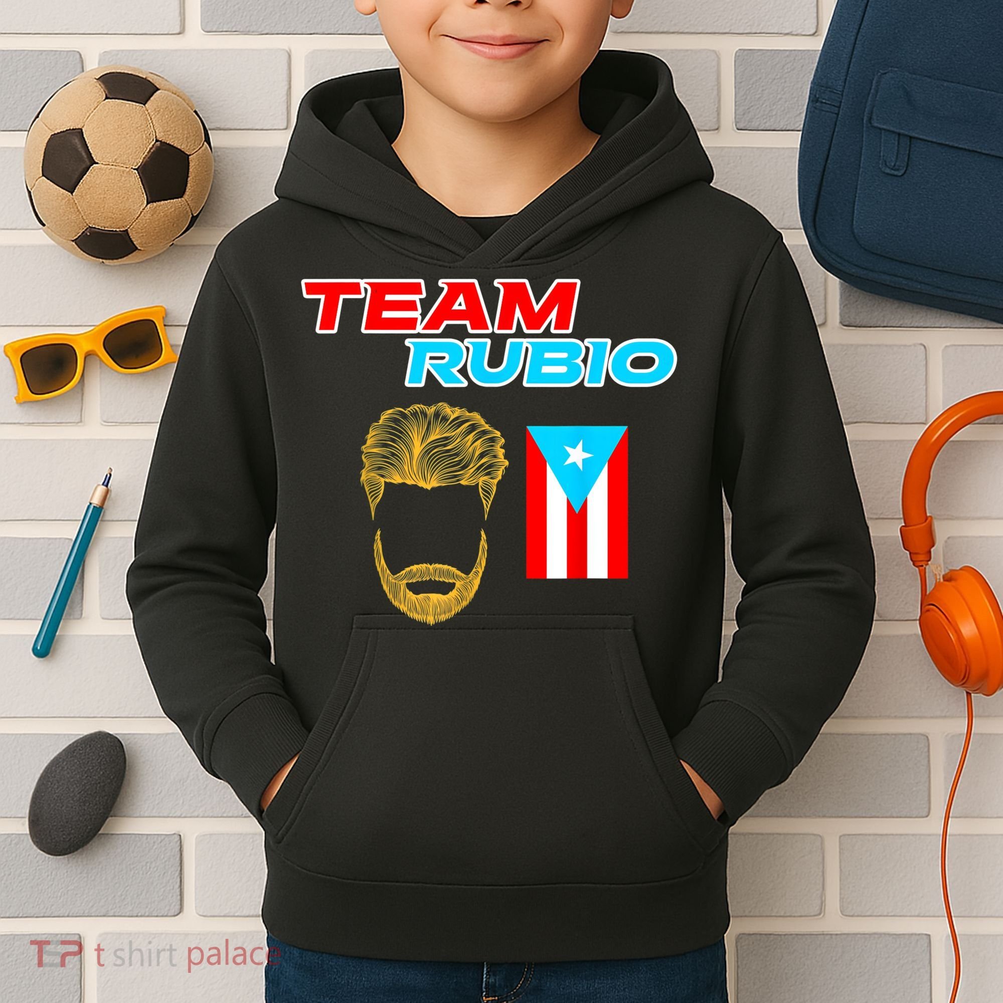 Team Rubio Baseball Puerto Rico Beisbol Los Nuestros Pride Kids Hoodie