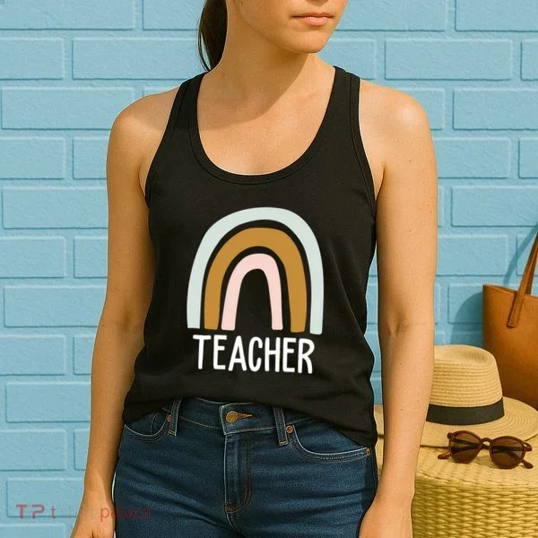 Teacher Rainbow Back To School Women's Tank Top